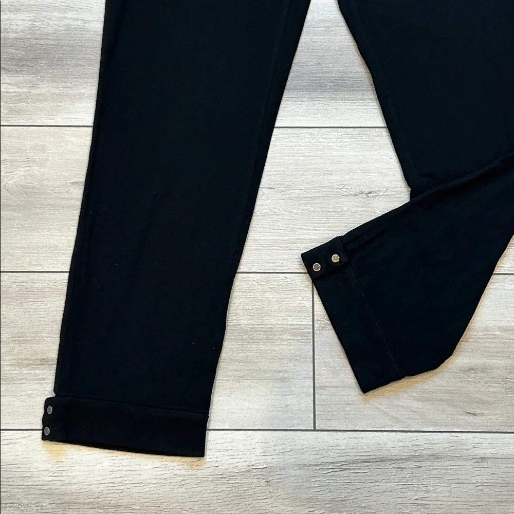 Eileen Fisher black viscose cuffed pull on pants size XS